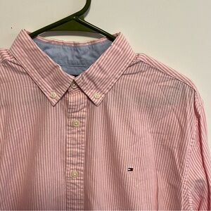Tommy Hilfiger Men's Pink Striped Shirt - L